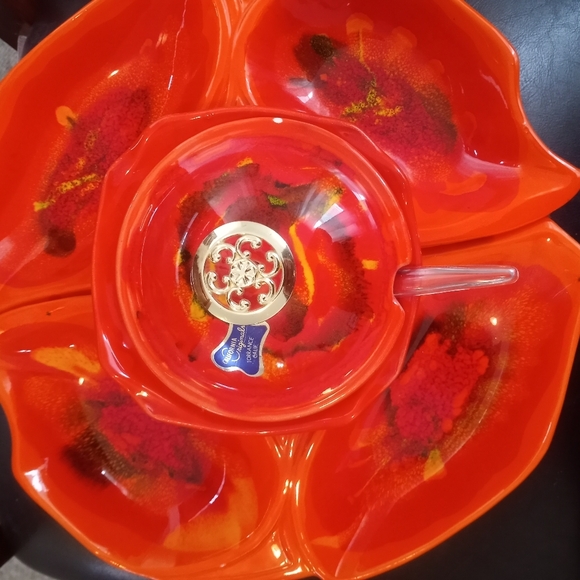 Vintage California Originals Chip n Dip tray Red and Orange - Picture 3 of 11